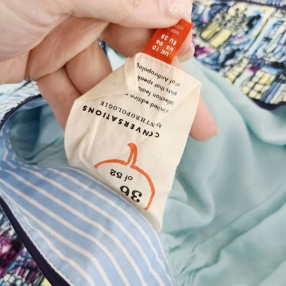 Anthropologie Colloquial a-line skirt Dear Gondolier Venice city print size 6 - Picture 8 of 8